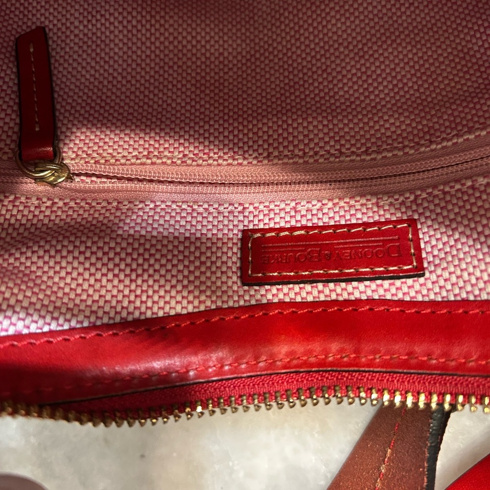 Dooney & Bourke Zebra Print Hobo Shoulder Bag - Black and Red Accents - Picture 6 of 7